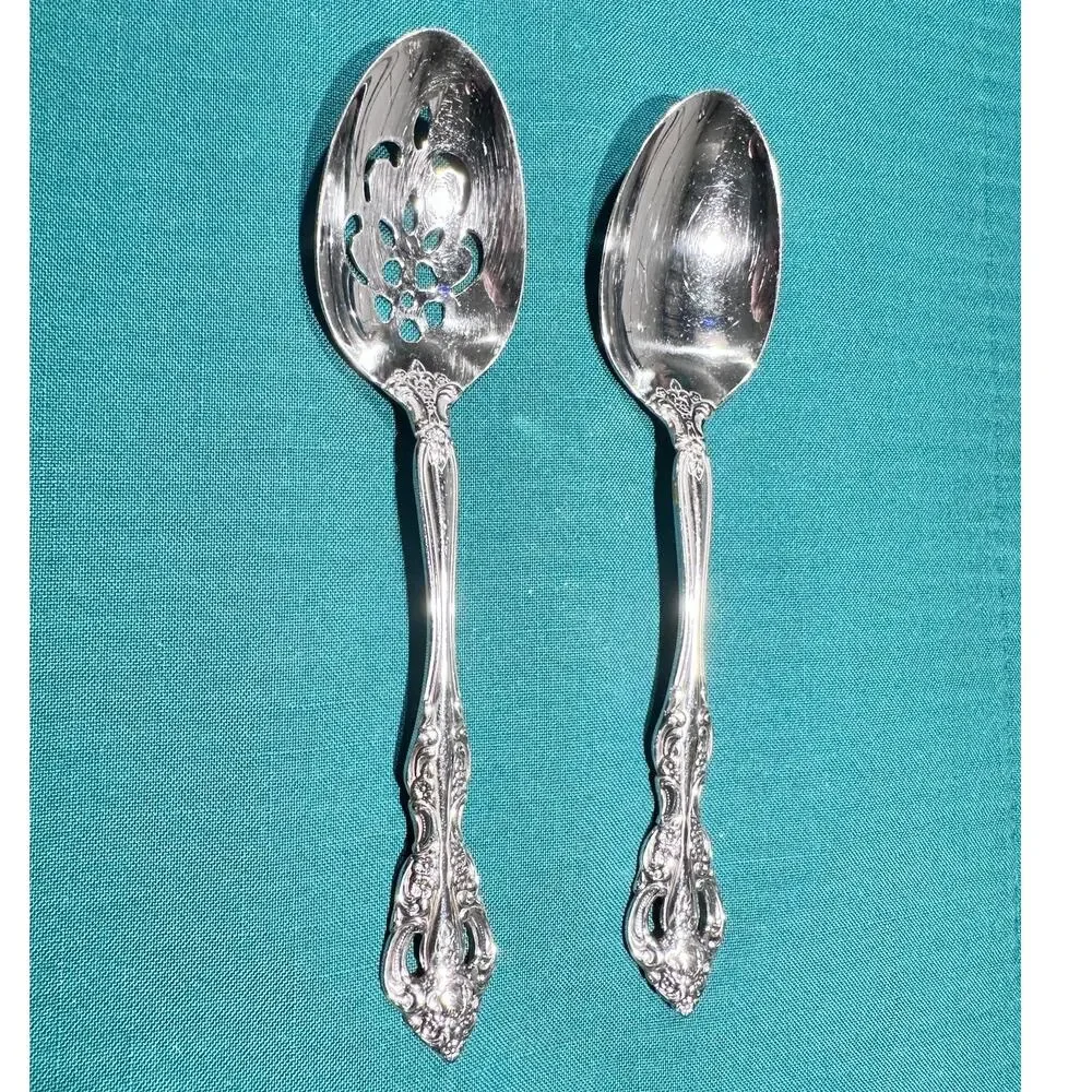 Oneida USA Michelangelo Stainless Solid and Slotted Serving Spoons-Set of 2